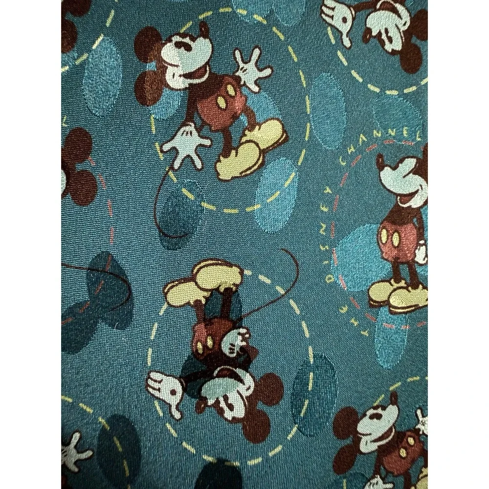 Disney Channel Mickey Mouse Men's Silk Tie Blue Handmade Korea RN 73669